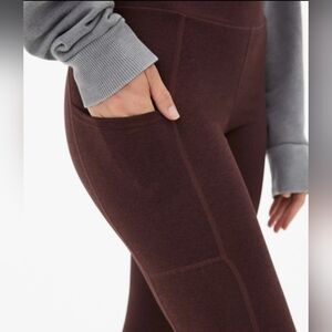 Aeropostale Flex High Waisted Perfect Pocket Heathered Legging Maroon Size S